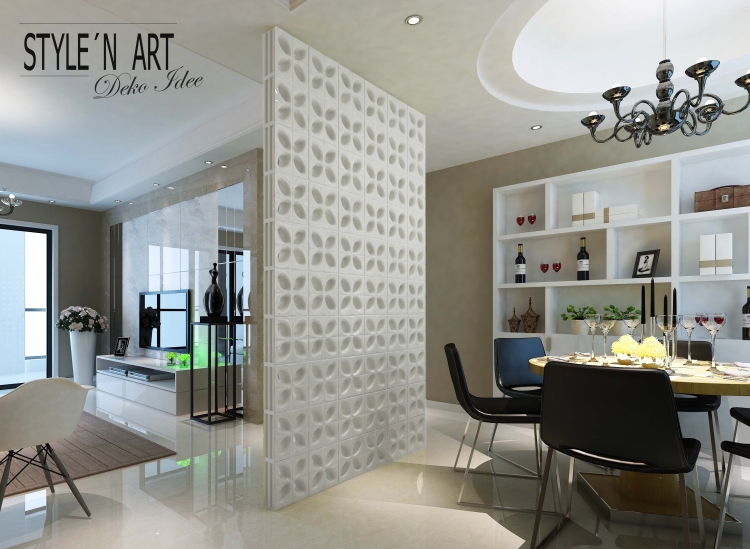 Scianka dekoracyjna z pustaków ceramicznych białych Daisy White.jpg