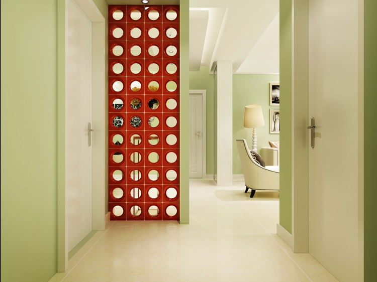 Scianka dekoracyjna z pustaków ceramicznych czerwonych Loop Red.jpg