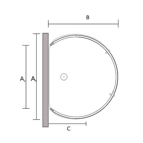 Kabina prysznicowa serii Stylio przyścienna rysunek techniczny z góry.jpg