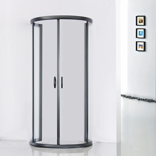 Kabina prysznicowa serii Stylio przyścienna czarny profil.jpg