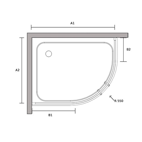 Kabina prysznicowa serii Stylio asymetryczna wysoka rysunek techniczny z góry.jpg