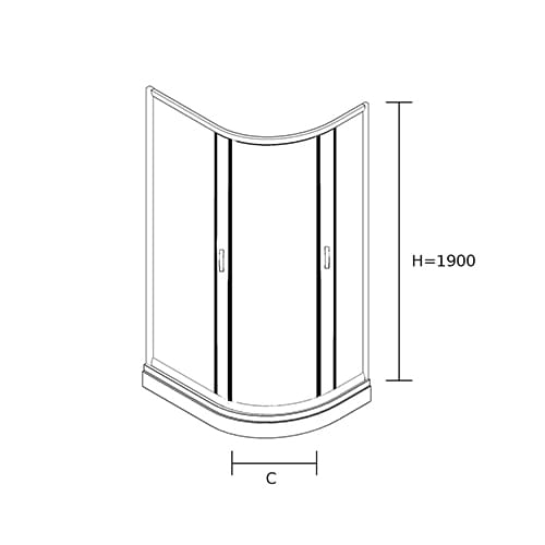 Kabina prysznicowa serii Stylio asymetryczna wysoka rysunek techniczny z prozdu.jpg