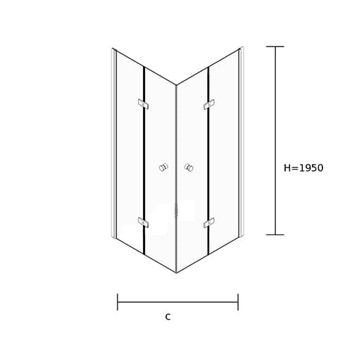 Kabina prysznicowa serii fresh line dwudrzwiowa foldex rysunek techniczny z przodu.jpg