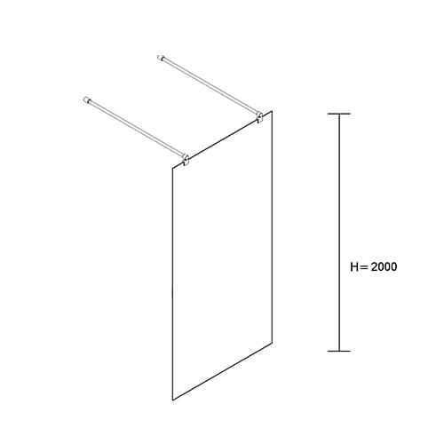 Kabina prysznicowa serii Easy in przyścienna BK252 rysunek techniczny z przodu.jpg