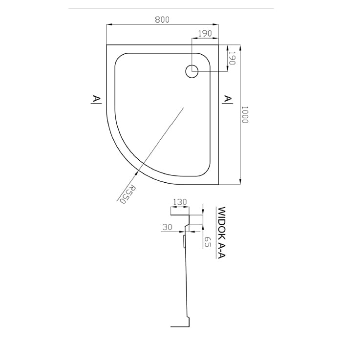 Brodzik akrylowy niski model 80 kod BKB050 rysunek techniczny.jpg