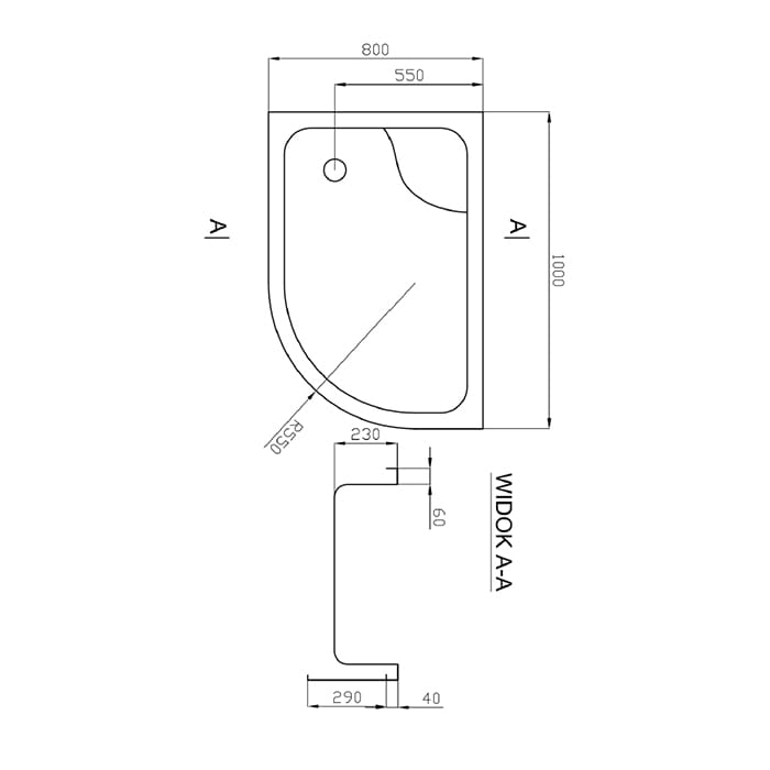 Brodzik akrylowy wysoki model 80 kod BKB051 rysunek techniczny.jpg