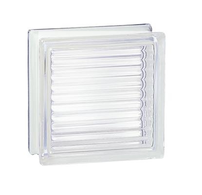 Pustak szklany 198 Clear Reeded E60 EI15 satynowany jednostronnie La Rochere, Francuski luksfer bezbarwny matowy, glass block, Glasspol Maciej Załuski