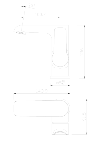Bateria łazienkowa YO! chrom BJC904 rysunek techniczny.png