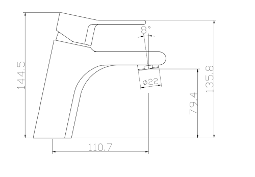 Bateria łazienkowa SIMPLE chrom BJC204 rysunek techniczny.png