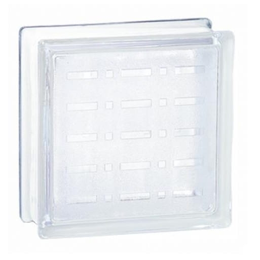 Pustak szklany 198 Omega E60 EI15 La Rochere, Luksfer bezbarwny, matowy satynowany jednostronnie, ognioodporny, glass block, Glasspol