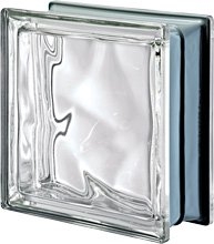 Pustaki szklane Q19 neutro O met Seves Design, seria pegasus, pustak szklany metalizowany, luksfer chmurka, fala