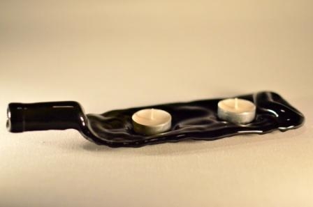 Płaska butelka fusing. Szkło fusing. Szkło artystyczne. 