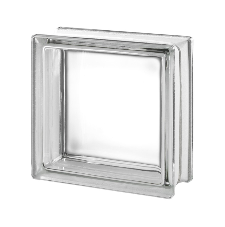 Pustak szklany luksfer 1919/10 Clearview Seves Basic Glasspol, bezbarwny, czysty, gładki, wymiar 19 x 19 x 10 cm.